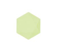 Lot de 6 assiettes hexagonales 15,8 x 13,7cm - vert - jetable 100% biodégradable - Vert Decor