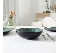 HOME DECO FACTORY Assiette à Soupe Elia en Céramique Moderne Vert et Noir