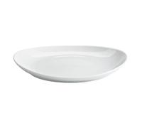 Lot de 6 assiettes LISA ovales, plat de presentation à steak, pâtes desserts en porcelaine blanc - Longueur 30 x largeur 28 x Hauteur 3,7 cm
