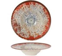 Lot de 6 assiettes Pasta LUNA rondes, plats de Service de Table creuses pour soupe, pâtes dessert en Porcelaine multicolore - VISIODIRECT - Multicolore