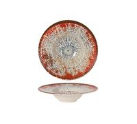 Lot de 6 assiettes Pasta LUNA rondes, plats de Service de Table creuses pour soupe, pâtes dessert en Porcelaine multicolore - -