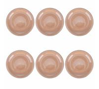 Lot de 6 assiettes plates Ø 26,4 cm en grès peint à la main, terre cuite, 4 tons