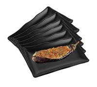 Lot de 6 Assiettes Plates, Assiettes Rectangulaire, Assiettes à Dessert, 20.7x12.8x2.7cm Assiettes à Dîner en Porcelaine, pour Entrée, Dessert, Gâteau, Salade, Sushi, Nourriture, Fête