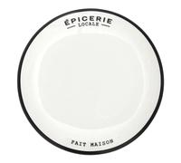 Lot de 6 Assiettes Plates "Épicerie" 20cm Blanc