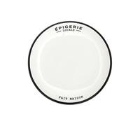 Lot de 6 Assiettes Plates "Épicerie" 20cm Blanc