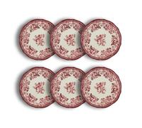 Lot de 6 assiettes plates faustine 26cm en porcelaine rose