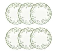Lot de 6 assiettes plates Lisière ronde D.27cm vert