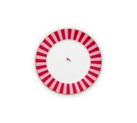 Lot de 6 Assiettes plates Love Birds Bande Rouge/Rose- 26,5cm Pip Studio