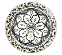 HOME DECO FACTORY Assiette Mandala Design Artistique 26 cm Vert