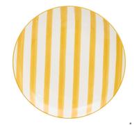 Lot de 6 assiettes plates rayées Charlie jaune D27cm - Atmosphera Créateur d'intérieur