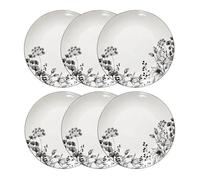 Lot de 6 Assiettes Plates ""White Floral"" 27cm Blanc