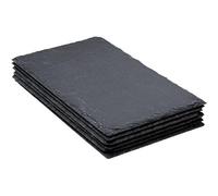 Lot De 6 Assiettes Rectangulaire En Ardoise - Noir - L 30 X L 18 Cm