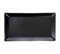 Lot de 6 assiettes rectangulaires 28,5 x 16 cm en grès, Horeca Black