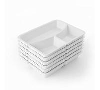Lot de 6 assiettes rectangulaires à 3 compartiments
