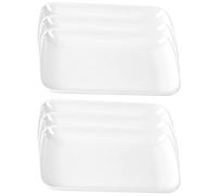 Lot de 6 assiettes rectangulaires en mélamine pour petit déjeuner, salade, dessert, pâtisserie, sushis, apéritif, fruits, maison, restaurant, cuisine