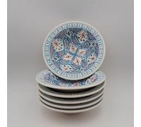 Lot de 6 assiettes Tebsi Marocain turquoise - D 23 cm