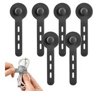 Lot de 6 attaches de câble en silicone réutilisables avec boucle de verrouillage pour organiser et regrouper les fils, cordons de charge, écouteurs (noir)