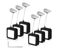 Lot de 6 attaches rétractables de 2,5 m, avec cordon réglable pour télécommande TV, manette de jeu, tablettes (noir, lot de 6)