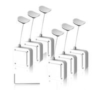 Lot de 6 attaches rétractables pour télécommande de TV, manette de jeu, tablettes (blanc, 2,5 m)