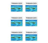 Lot de 6 autocollants : 50 mm - Tobago Cays St Vincent & The Grenadines Île en vinyle décoratif