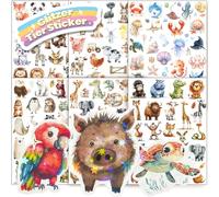 Lot de 6 autocollants à paillettes avec effet pailleté - Plus de 150 motifs - Animaux holographiques - Animaux de la forêt - Pour enfants et filles - Scrapbooking - Album photo - Cadeaux (non