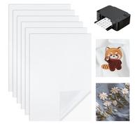 Lot de 6 autocollants A4 (29,7 x 21 cm) - Solubles dans l'eau - Pour débutants - Pour l'impression ou le dessin de motifs