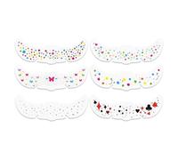 Lot de 6 autocollants amovibles avec étoiles étincelantes, amélioration cosmétique rapide et lot d'autocollants pour visage taches de rousseur