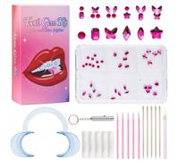 Lot de 6 autocollants de décoration pour dents de perceuse - Différents modèles - Ensemble de beauté - 6 grilles - NSj149 (B, 7,5 x 5 x 1,2 cm)