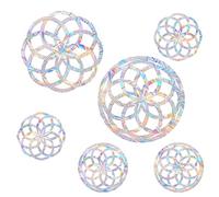 Lot de 6 autocollants de fenêtre mandala pour la prévention des coups d'oiseaux - Autocollants réutilisables arc-en-ciel pour sauver les oiseaux, autocollants anti-collision, faciles à enlever, sans