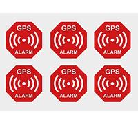 Lot de 6 autocollants de qualité supérieure - Alarme GPS - Avertissement de sécurité - Résistant aux intempéries - Résistant aux UV