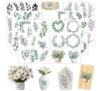 Lot de 6 autocollants de transfert - Format A5 - Étanche - Motif eucalyptus