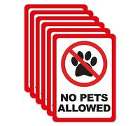 Lot de 6 autocollants double face en vinyle avec inscription « No No Pets Allowed » (8,9 x 6,3 cm) - Protection contre les UV, imperméable, étiquettes adhésives réfléchissantes, encre durable, utilisation en intérieur et en extérieur