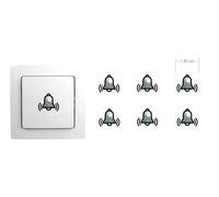 Lot de 6 autocollants en forme de cloches - Aspect chromé - Sonnette de porte - Alarme (RP1/1) (15 mm)