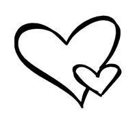 Lot de 6 autocollants en forme de cœur à gribouiller - Autocollants pour scrapbooking - Autocollants pour ordinateur portable - Autocollants mignons - Cadeaux « I Love You » - Autocollants en forme de