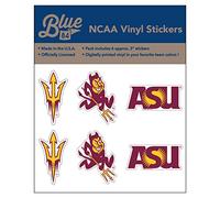 Lot de 6 autocollants en vinyle NCAA Arizona State Sun Devils de 7,6 cm, taille unique