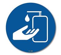 Lot de 6 autocollants en vinyle pour désinfecter les mains Symbole Only 100 x 100 mm