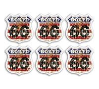 Lot de 6 autocollants en vinyle Route 66 - Route 66 - Voyage historique USA Bagages Hommes Femmes Garçons Filles Design Petit décalcomanie pour ordinateur portable scrapbooking #6031