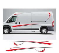 Lot de 6 Autocollants Graphiques Sportifs en Vinyle pour Voiture, Camping-Car, pour Peugeot, Boxer, pour Citroën Jumper, pour Fiat Ducato. Accessoires Voiture Porte Jupe de côté de Latérale