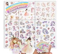 Lot de 6 autocollants licorne à paillettes avec effet pailleté - Plus de 150 motifs - Autocollants licorne holographique - Pour enfants et filles - Scrapbooking - Album photo - Cadeaux (non