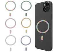 Lot de 6 autocollants magnétiques universels Mag-Safe compatibles avec les autocollants Magsafe Ring Mag-Safe Magnet Mag-Safe Anneau magnétique pour téléphone portable (6 couleurs pailletées)