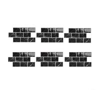 Lot de 6 autocollants muraux 3D, 1,2 mm d'épaisseur, imperméables en PVC, résistants à l'huile pour crédence de cuisine, décoration moderne (32 x 16,5 cm) (D-001)