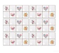 Lot de 6 autocollants muraux en PVC effet marbre imperméable et résistant à l'huile pour cuisine et salle de bain, finition brillante HD, faciles à nettoyer, décoration d'intérieur, noir, 15 x 30 cm