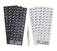 Lot de 6 autocollants pour clavier russe, autocollants cyrilliques, autocollants universels russes, adaptés à tout clavier standard, autocollants de clavier russe (3 noirs, 3 blancs)
