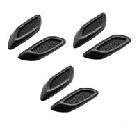 Lot de 6 autocollants pour grille d'aération latérale de capot de voiture - Texture en fibre de carbone ABS pour un ajustement général avec fonction de protection contre les rayures (A)