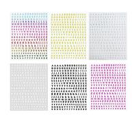 Lot de 6 autocollants pour ongles en forme de lettres 3D - Personnage anglais