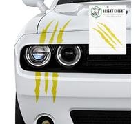 Lot de 6 autocollants réfléchissants en acrylique pour griffe de phare, autocollants jaunes avec vinyle rétro-réfléchissant 3M, autocollant en acrylique imperméable pour voitures, SUV et camions