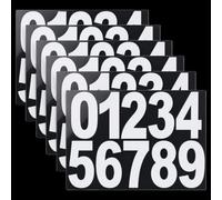 Lot de 6 autocollants réfléchissants pour boîte aux lettres 7,6 cm Blanc | Numéros de maison autocollants réfléchissants en vinyle imperméable pour boîte aux lettres, porte, adresse, poster, poubelles