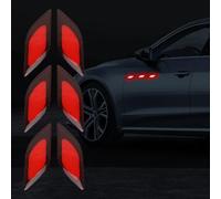 Lot de 6 autocollants réfléchissants pour la sécurité de la voiture - Protection contre les collisions - Application facile - Rouge