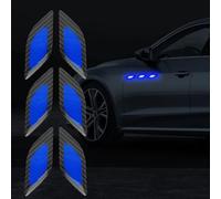 Lot de 6 autocollants réfléchissants pour la sécurité de la voiture - Protection contre les collisions - Application facile - Bleu