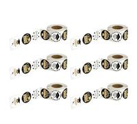 Lot de 6 autocollants ronds de graduation pour fêtes Matériaux adhésifs Transparent